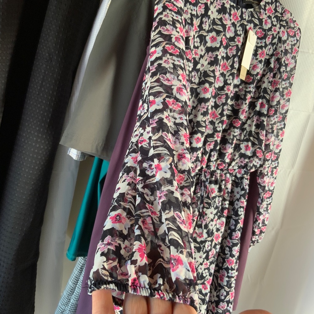🔆NWT BANANA REPUBLIC LS FLOUNCE FNF WARM CONBO DRESS SZ S - Picture 9 of 16
